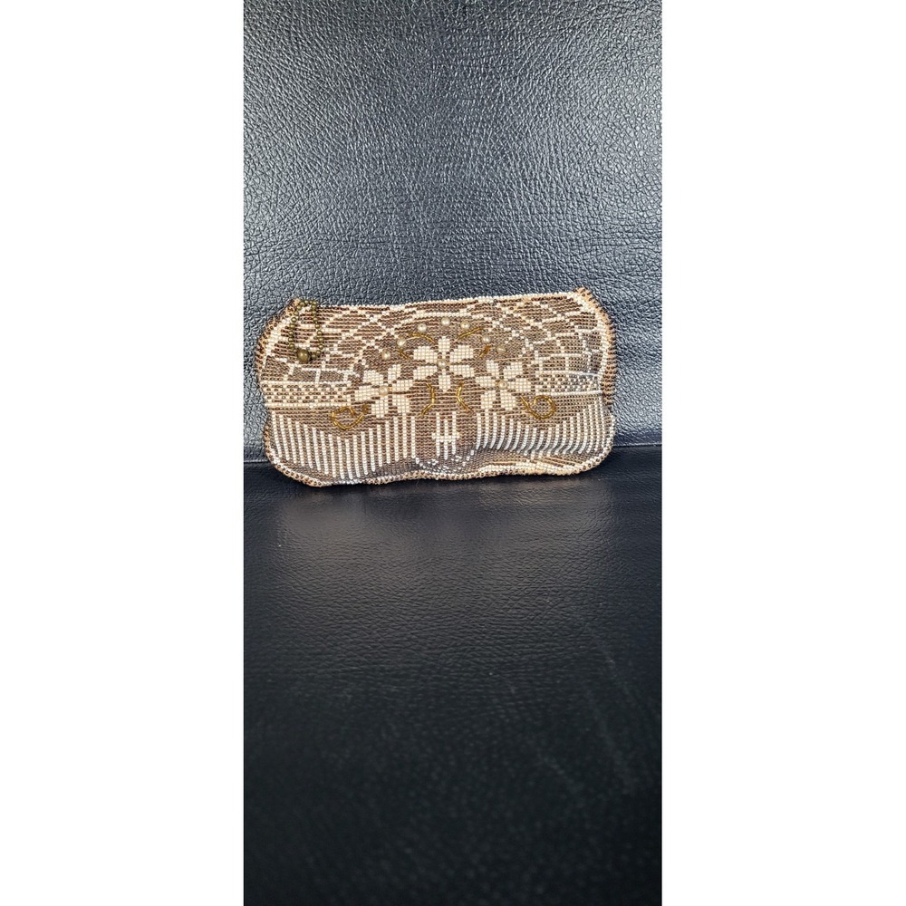 Vintage Hand Made Gourgous Gold And Wico Beaded Clutch Purse Czechoslovakian